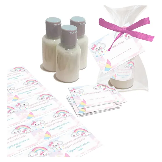 Kit 40 Lembrancinha  Mini Hidratante Chuva De Amor