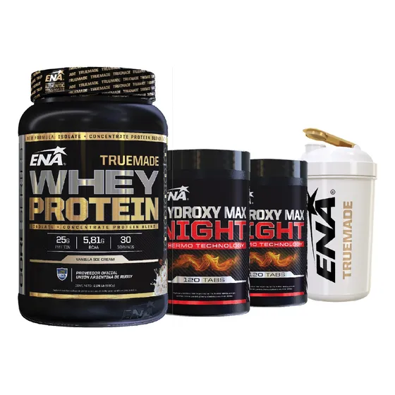 Combo Descenso De Peso Ena True Made, 2 Hydroxy Max, Shaker 