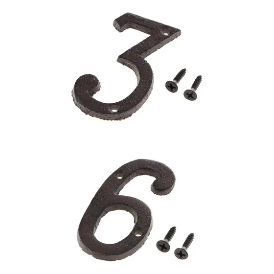 N Placa De Porta De Ferro Com Número De 3 E 6 Dígitos