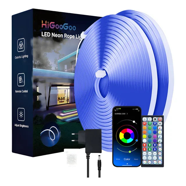 Neon Fita De Luz Led Rgb Controle De App Remoto Música 10m