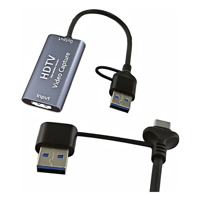 Tarjeta De Captura De Audiovideo 2 En 1 Usb A Hdmi Con Typec