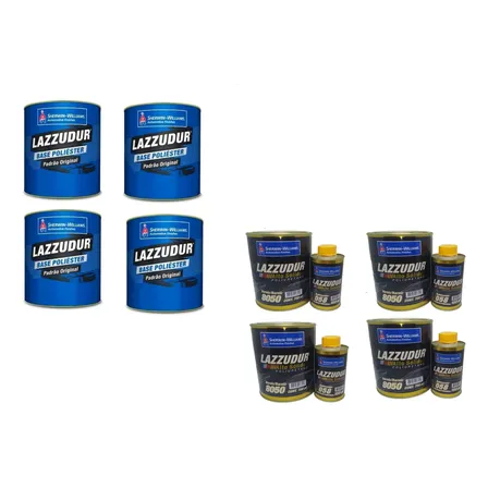 Tinta Automotiva Poliéster Azul Ultramarino 3,6l + Verniz