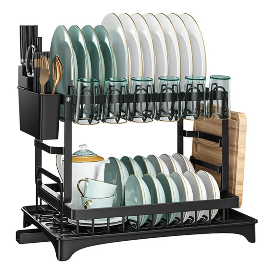 Escorredor De Louça Inox Com Porta Pratos Talheres Copos