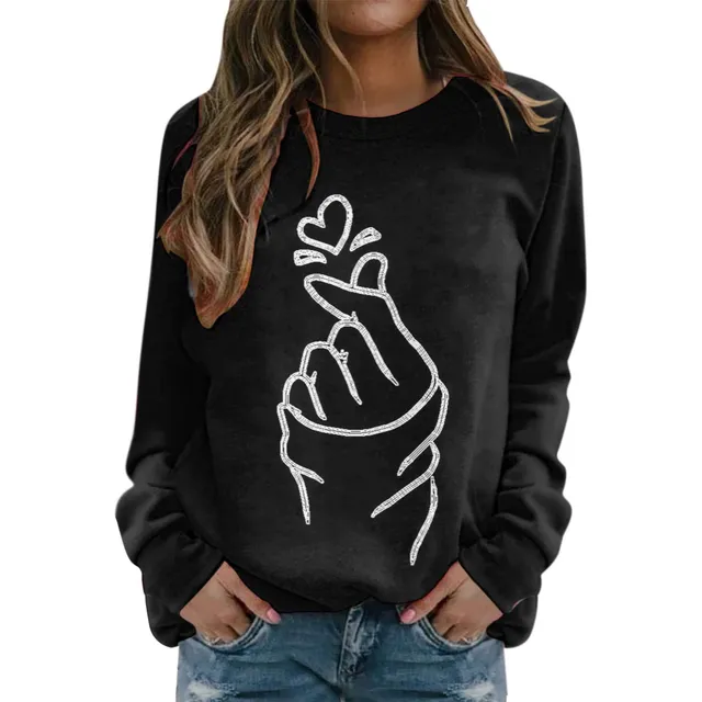 Duowei Sudadera Manga Larga Para Mujer Casual Estampado Amor