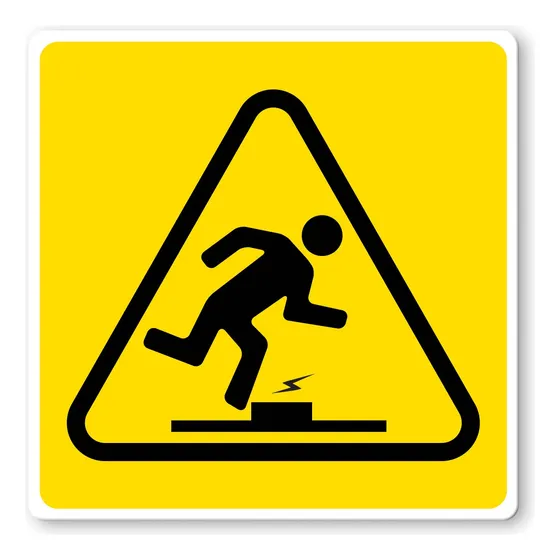 Señalamiento Advertencia Peligro Riesgo Amarillo 20x20 Icono Piso A Desnivel