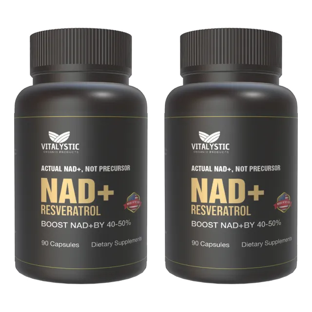 Pack 2 Nad+ Nicotinamide Rasveratrol 500mg 90 Cápsulas