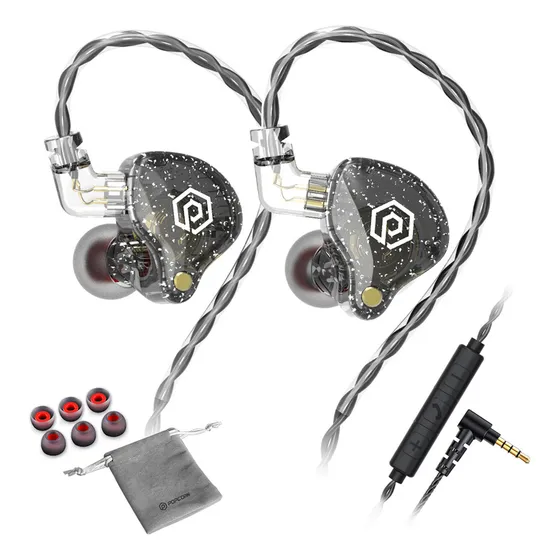 Popcorn Bass X8 Pro 3,5 Mm Audífonos Con Cable De Auriculares Con Volumen Ajustable/cambio De Pista Con Micrófono, Graves Potentes,cable Desmontable Negro