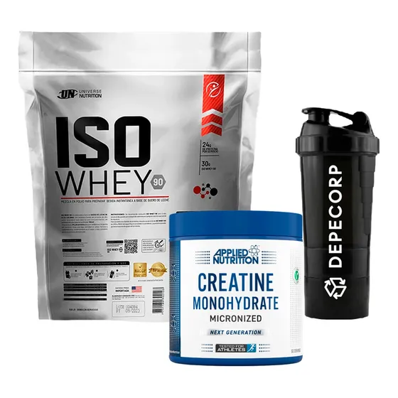 Pack Iso Whey 3kg + Creatina Applied Nutrition 250g + Shaker