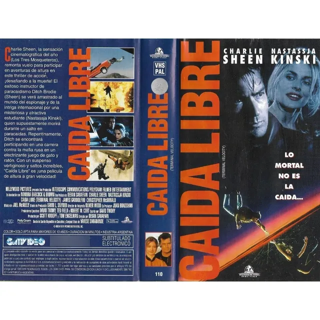 Caida Libre Vhs Charlie Sheen Nastassja Kinski Vhs Nuevo