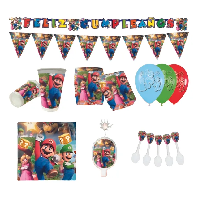 Kit De Fiesta Completo De Mario Bros Para Cumpleaños