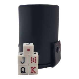 Cubilete De Piel, Color Negro. Con Porta Dados Cubilete De Piel, Color Negro. Con Porta Dados
