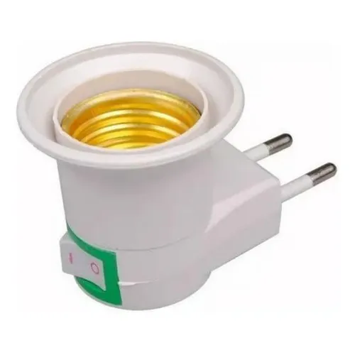 Adaptador de enchufe para lámpara Bivolt E27 encendido/apagado