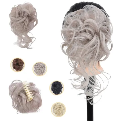 Extensión De Cabello Moño Anillo Chongo Ondulado Pinzas