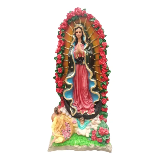 Escultura Virgen De Guadalupe Con Juan Diego Grande Bulto