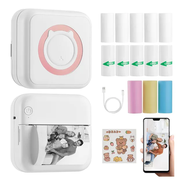 Mini Impresora Térmica Portátil Bluetooth Accesorios 13 Roll