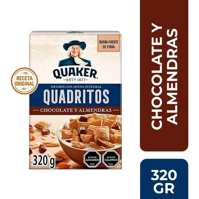 Quaker Quadritos Choc Almen 320gx13x1 Ch