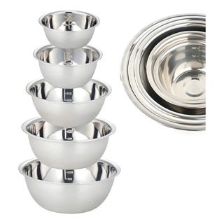 Set 5 Pzas Bowl/tazones Ensaladera Comida Acero Inoxidable Set 5 Pzas Bowl/tazones Ensaladera Comida Acero Inoxidable