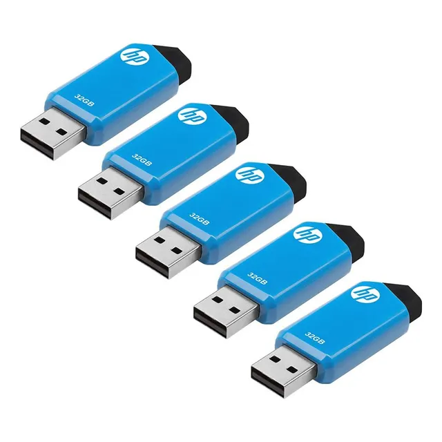 Pack 5 Memoria Usb Hp V150w 32gb 2.0 Celeste Celeste V150w