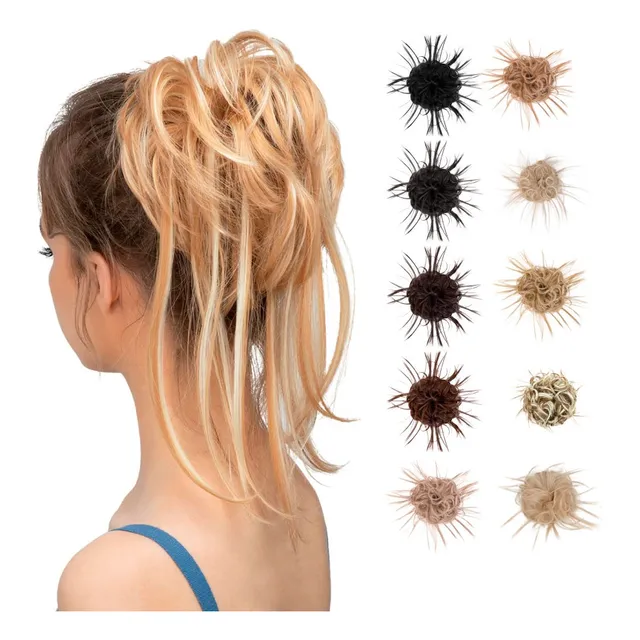 Postizo De Pelo Térmico Sintetico Rodete Premium C/mechas