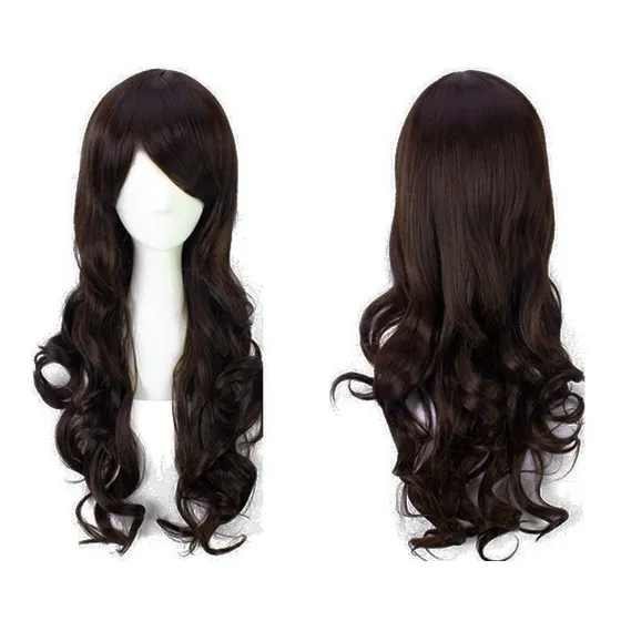 Peluca Con Ondas Castaño Simil Natural Oncologica 70 Cm