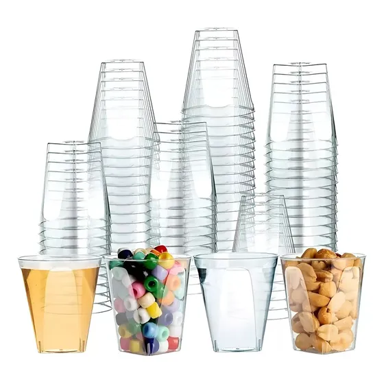 Set 20 Vasos Plasticos Pocillos Para Postres Vasos Shot 2oz Postres Pocillo Desechables Pocillos Plásticos Para Postres 2oz Pasteleriacl