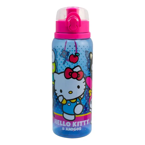 Botella De Plástico Con Muñequera Personajes Animados 950 Ml Color Hello Kitty And Friends