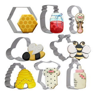 Juego De 8 Moldes Para Hornear Galletas Con Diseño De Abejor Juego De 8 Moldes Para Hornear Galletas Con Diseño De Abejor