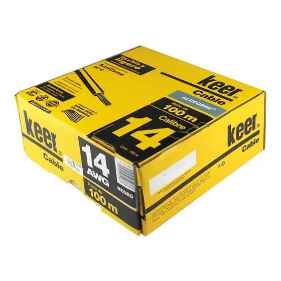 Cable Alucobre Keer Longitud 100m Antiflama Calibre 14 Negro
