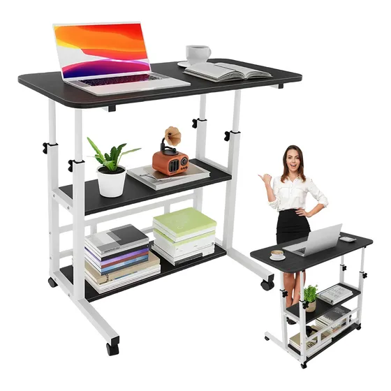 Mesa De Ordenador Elevable Móvil Modelo De 3 Niveles 60x40