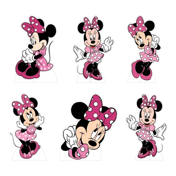  Kit Display De Mesa Festa Infantil Minnie Rosa