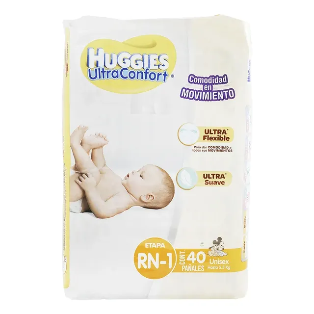 3 Pack Pañal Ultraconfort Huggies Recien Nacido 40 Pza
