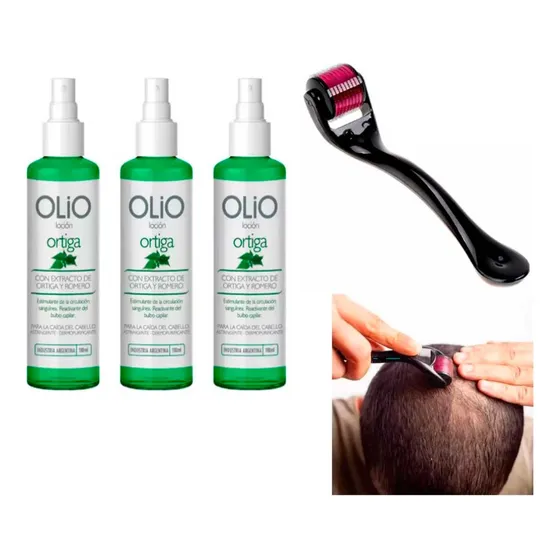Estimulador Cuero Cabelludo Anticaída Dermaroller + 3 Loción