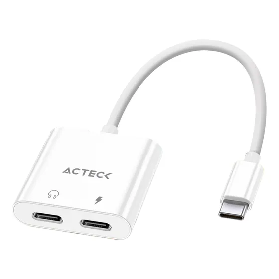 Adaptador Acteck Usb C 3.1 A 2 Usb C  Aa415 Audio Y Carga