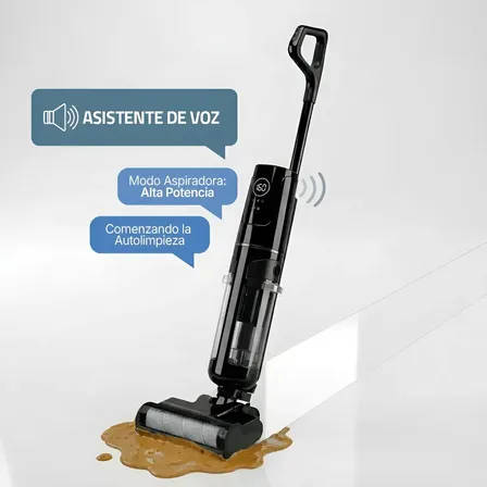 Aspiradora Inalámbrica Vertical Seco Y Húmedo Trapea Autolimpieza 3 En 1 Fika Volt Aqua Negro