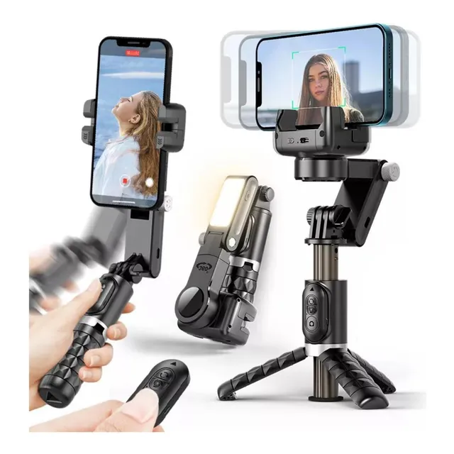 Estabilizador Gimbal Para Celular 3 Ejes Plegable Con Led