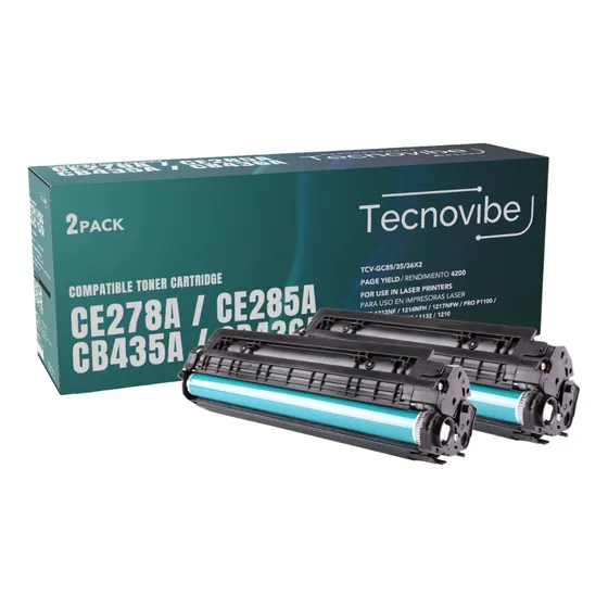 Pack De 2 Toner Alternativo Universal Tecnovibe Ce285a Cb435a Cb436a Ce278a Para Hp Laserjet Hp P1005 1102w P1102 P1005