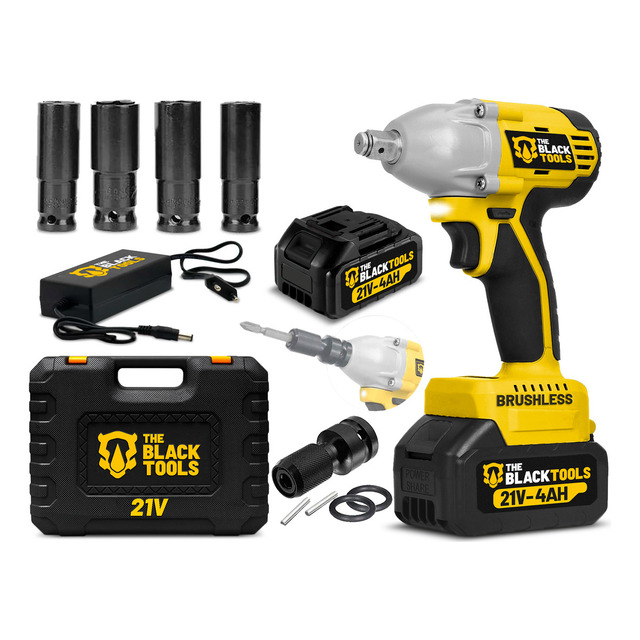 Chave De Impacto A Bateria 21v 1/2  Pol 2400 Rpm Bivolt Com Acessórios E Maleta The Black ...