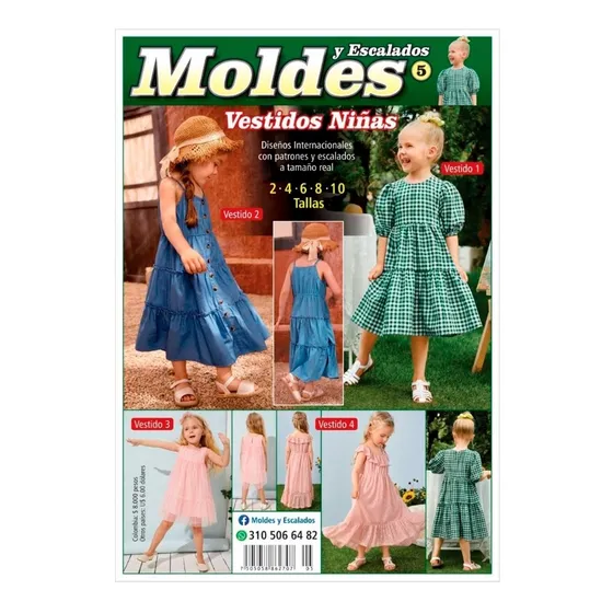 Patrón Revista Moldes Y Escalados Vestidos Niñas 5