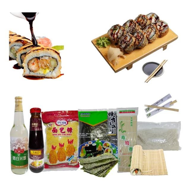 Set Makis Tempura Dulce 8u Nori Arroz Vinagre Panko Teriyaki