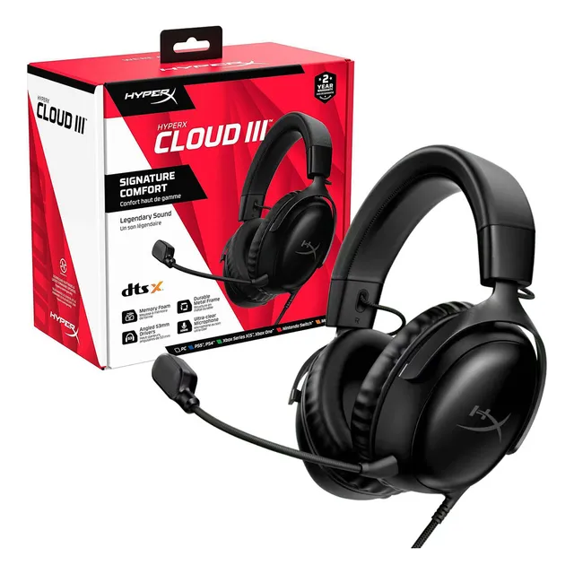 AURICULAR GAMER HYPERX CLOUD III HEADSET NEGRO 9 COLOR BLACK/BLACK