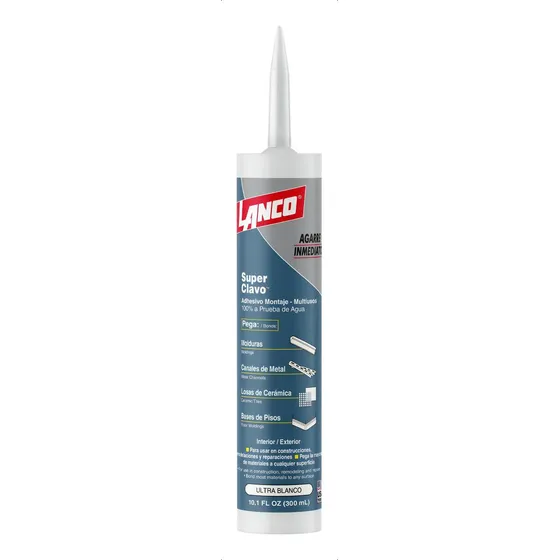 Adhesivo De Montaje Tubo 300ml Lanco Super Clavo