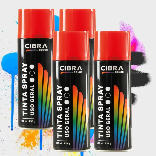 Kit 4 Tinta Spray Automotiva Plástico Madeira Cores Alta Pu