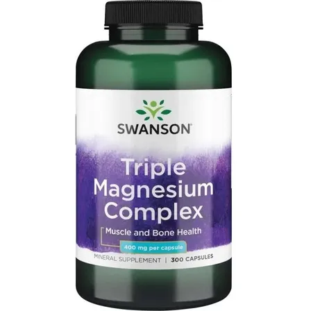 Triple Magnesio Complex | 300 Capsulas | 400 Mg Sabor Natural