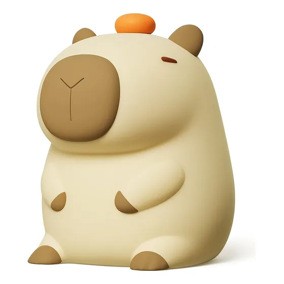 Luminária Capivara Abajur Silicone Muda Cor Recarregável