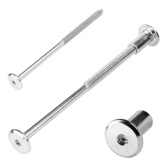 Tornillo Conector Tuerca Union Muebles 12cm X 1/4 50 Piezas