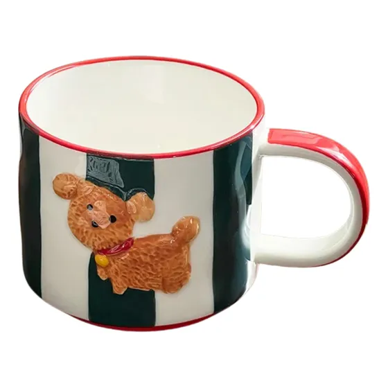 Taza Linda Con Diseño De Perro 350 Ml Circular
