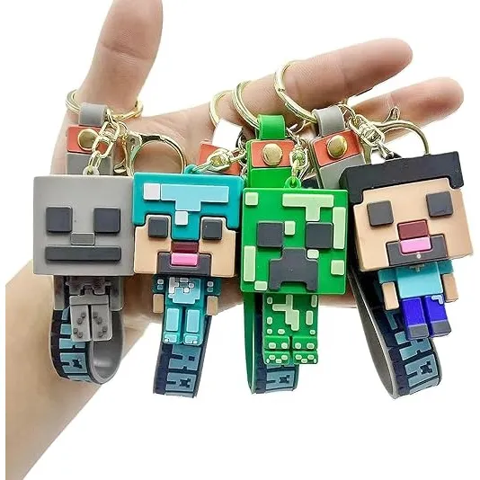 Llavero De Goma Figura Minecraft Creeper Anime