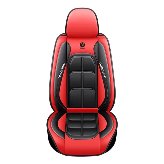 Forros Para Cojines Universal De Carro Negro/ Rojo Semicuero