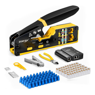 Kit De Herramientas De Crimpado Zoerax Rj45 Con Comprobador Kit De Herramientas De Crimpado Zoerax Rj45 Con Comprobador