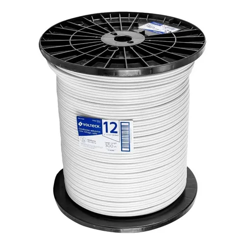 Carrete 500mt Cordon Duplex Calibre 2 X 12 Awg Volteck 40044 Color de la cubierta Blanco
